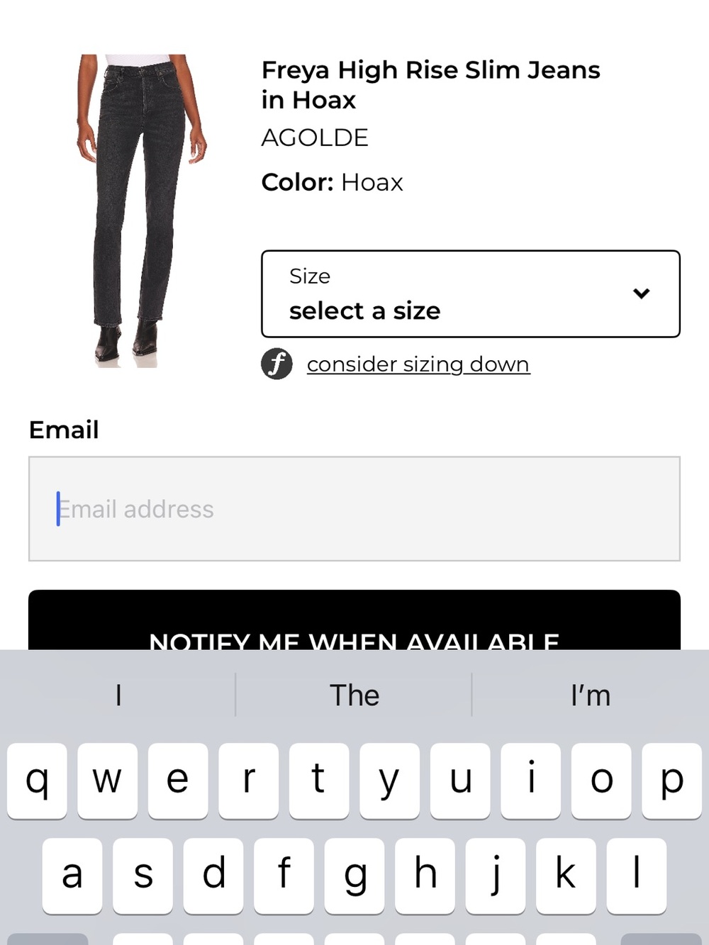 Agolde Freya High-Rise Slim Jeans in Hoax Black